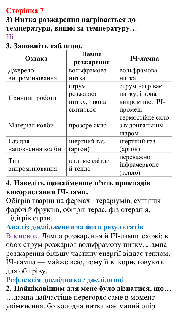 Відповідь до сторінки 7 зошита для лабораторних робіт з фізики для 9 класу (Божинова, 2026): Дослідження залежності електричного опору металевого провідника від температури