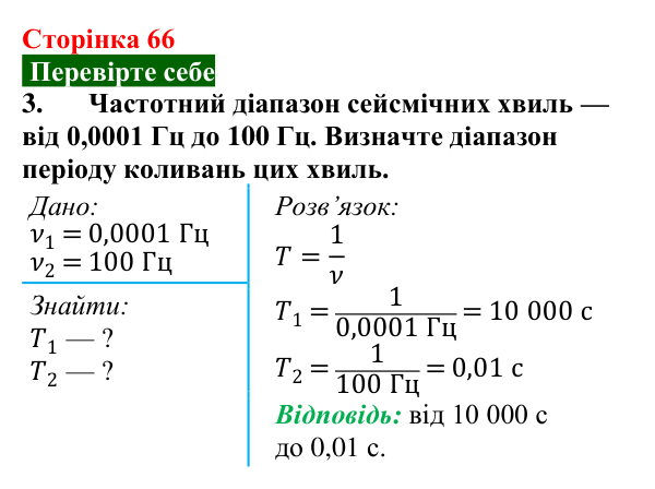 Відповідь до завдання 3 (с. 66) з фізики для 9 класу (Максимович, 2026): Механічні коливання. Характеристики коливань