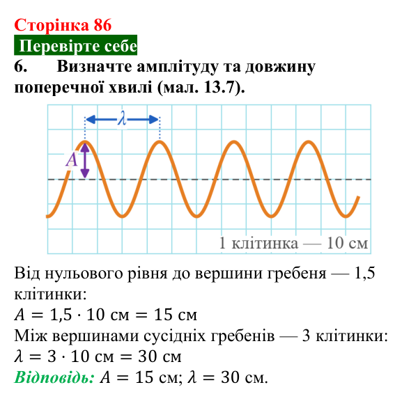 Відповідь до завдання 6 (с. 86) з фізики для 9 класу (Максимович, 2026): Поширення механічних коливань у пружному...
