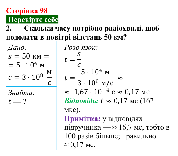 Відповідь до завдання 2 (с. 98) з фізики для 9 класу (Максимович, 2026): Електромагнітне поле й електромагнітні хвилі...