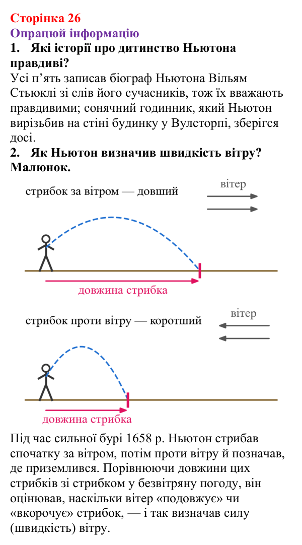 Відповідь до рубрики «Опрацюй інформацію» § 3 (с. 26) з фізики для 9 класу (Засєкіна, 2026): Закони Ньютона