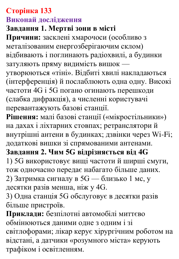 Рубрика «Виконай дослідження» § 22 (с. 133) з фізики для 9 класу (Засєкіна, 2026): Використання електромагнітних хвиль