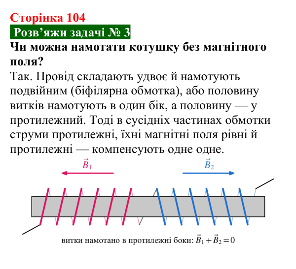 Розв’язок задачі 3 до § 17 (с. 104) з фізики для 9 класу (Засєкіна, 2026): Дія поля на котушку зі струмом