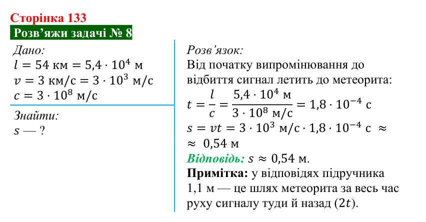 Розв’язок задачі 8 до § 22 (с. 133) з фізики для 9 класу (Засєкіна, 2026): Використання електромагнітних хвиль