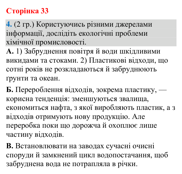 Відповідь до завдання 4 (§ 21, с. 33) з географії для 9 класу (Гільберг, зошит, 2026): Хімічна промисловість світу:…