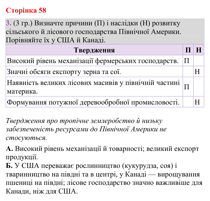 Відповідь до завдання 3 (§ 37, с. 58) з географії для 9 класу (Гільберг, зошит, 2026): Які особливості структури…
