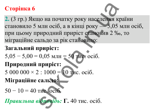 Відповідь до завдання 2 (§ 4, с. 6) з географії для 9 класу (Гільберг, зошит, 2026): Яка роль міграцій у світі