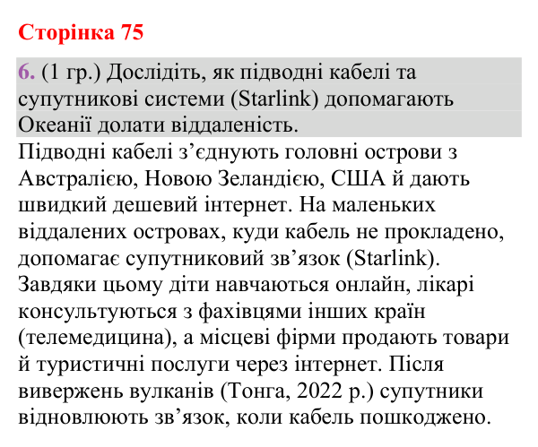 Відповідь до завдання 6 (§ 45, с. 75) з географії для 9 класу (Гільберг, зошит, 2026): Які сучасні особливості національних…