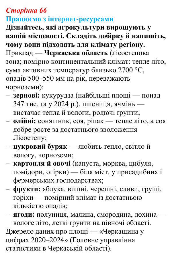 Відповідь до завдання «Працюємо з інтернет-ресурсами» § 8 (с. 66) з географії для 9 класу (Безуглий, 2026): Сільське...