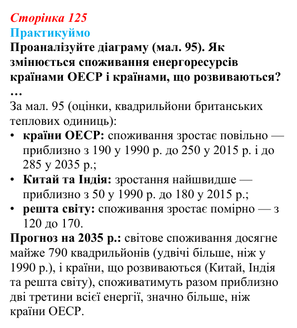 Відповідь до завдання 1 до мал. 95 «Практикуймо» § 19 (с. 125) з географії для 9 класу (Запотоцький, 2026)