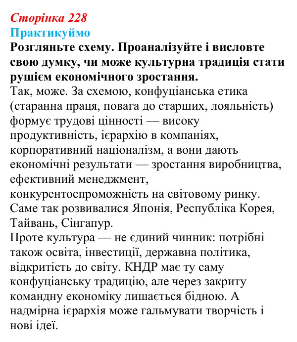 Відповідь до завдання 4 «Практикуймо» § 36—37 (с. 228) з географії для 9 класу (Запотоцький, 2026): Східна Азія