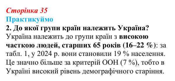 Відповідь до завдання 2 до мал. 23 «Практикуймо» § 5 (с. 35) з географії для 9 класу (Запотоцький, 2026): Статево-віковий...