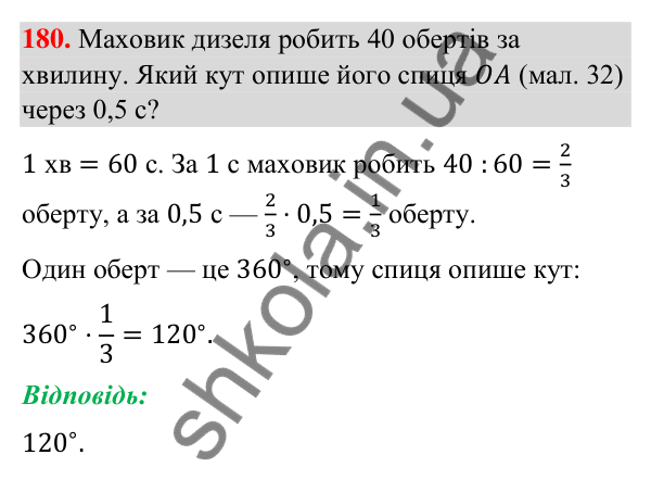 Завдання 180 Відповідь до завдання 180 (с. 34) з геометрії для 9 класу (Бурда, 2026): Синус, косинус і тангенс кутів від 0° до 180°.…