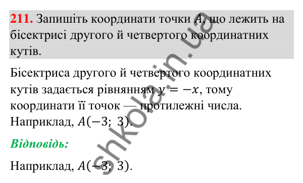 Відповідь до завдання 211 (с. 44) з геометрії для 9 класу (Бурда, 2026): Поняття рівняння фігури. Рівняння кола і прямої