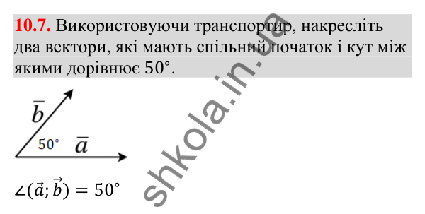 Відповідь до завдання 10.7 (с. 83) з геометрії для 9 класу (Істер, 2026): Скалярний добуток векторів