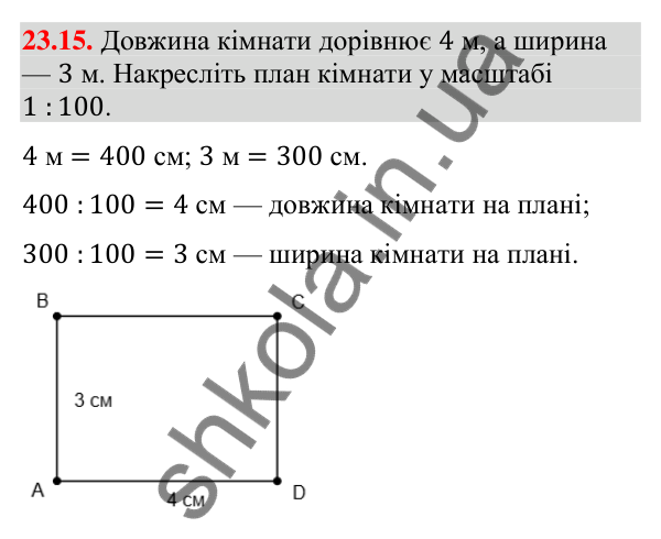 Завдання 23.15 Відповідь до завдання 23.15 (с. 196) з геометрії для 9 класу (Істер, 2026): Перетворення подібності