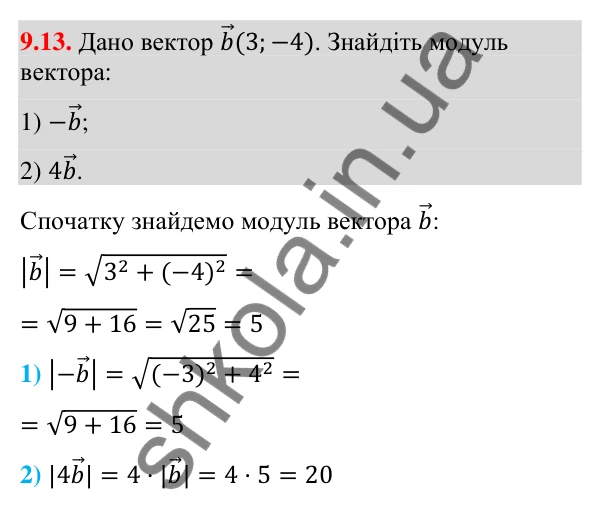 Завдання 9.13 Відповідь до завдання 9.13 (с. 76) з геометрії для 9 класу (Істер, 2026): Множення вектора на число