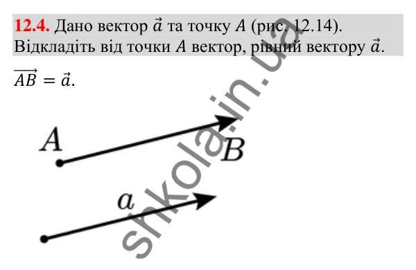 Відповідь до завдання 12.4 (с. 143) з геометрії для 9 класу (Мерзляк, 2026): Поняття вектора