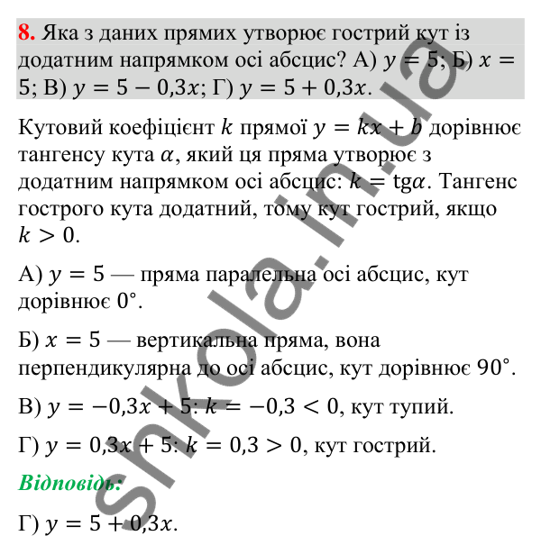 Завдання № 3 «Перевірте себе», завдання 8 Відповідь до завдання 8 «Перевірте себе» № 3 (с. 135) з геометрії для 9 класу (Мерзляк, 2026): Декартові координати