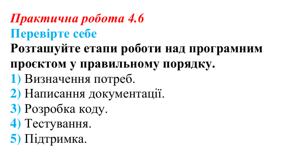 Відповіді до вправи «Перевірте себе» практичної роботи 4.6 з інформатики для 9 класу, Біос 2026: Документація програмного...