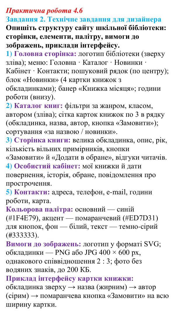 Відповідь до завдання 2 практичної роботи 4.6 з інформатики для 9 класу, Біос 2026: Документація програмного проєкту