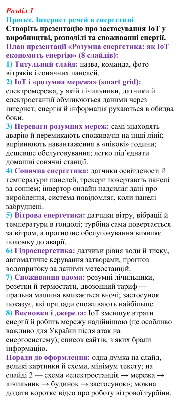 Виконання проєкту розділу 1 з інформатики для 9 класу, Біос 2026: Життя з розумними пристроями