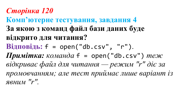 Відповідь до завдання 4 комп’ютерного тестування (с. 120) з інформатики для 9 класу, Бондаренко 2026: Що таке база даних...