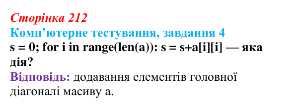 Відповідь до завдання 4 комп’ютерного тестування (с. 212) з інформатики для 9 класу, Бондаренко 2026: Опрацювання...