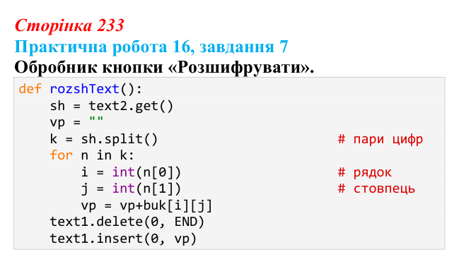 Відповідь до завдання 7 практичної роботи 16 (с. 233) з інформатики для 9 класу, Бондаренко 2026: Створення програми...