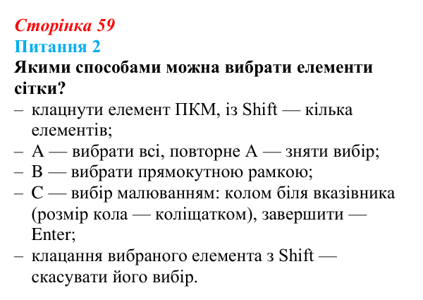 Відповідь до питання 2 (с. 59) з інформатики для 9 класу, Бондаренко 2026: Редагування форми об’єкта. Модифікатори
