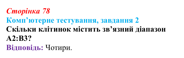 Відповідь до завдання 2 комп’ютерного тестування (с. 78) з інформатики для 9 класу, Бондаренко 2026: Типи посилань...