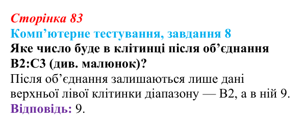 Відповідь до завдання 8 комп’ютерного тестування (с. 83) з інформатики для 9 класу, Бондаренко 2026: Параметри сторінки...