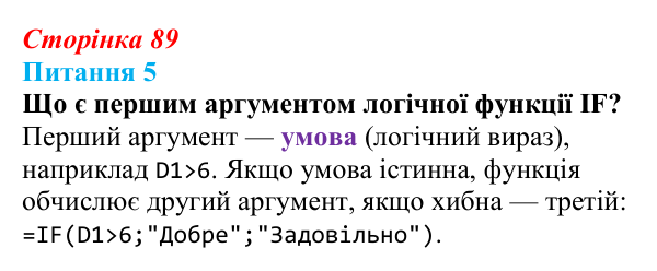 Відповідь до питання 5 (с. 89) з інформатики для 9 класу, Бондаренко 2026: Функції. Логічні функції