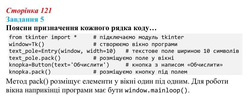 Відповідь до завдання 5 (с. 121) з інформатики для 9 класу, Коршунова 2026: Введення елементів списку в Python