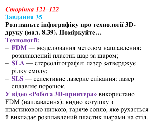 Сторінка 121–122, завдання 35 Відповідь до завдання 35 (с. 121–122) з інформатики для 9 класу, Морзе 2026: проєкт 8 «3D-архітектор»