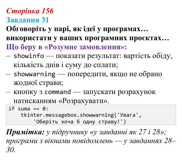 Сторінка 156, завдання 31 Відповідь до завдання 31 (с. 156) з інформатики для 9 класу, Морзе 2026: проєкт 10 «Розробник проєктів»