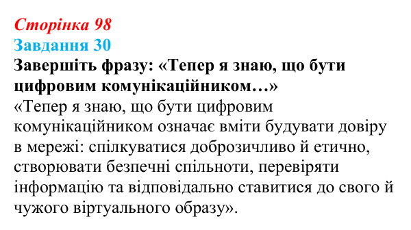 Сторінка 98, завдання 30 Відповідь до завдання 30 (с. 98) з інформатики для 9 класу, Морзе 2026: проєкт 7 «Цифровий комунікаційник»