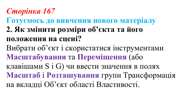 Відповідь до запитання «Готуємось до вивчення», № 2 (с. 167) з інформатики для 9 класу, Ривкінд 2026: Редактор Blender...