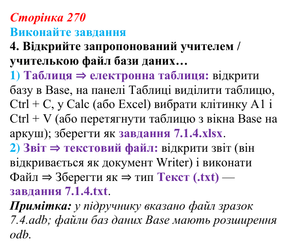Сторінка 270, завдання 4 Відповідь до завдання 4 (с. 270) з інформатики для 9 класу, Ривкінд 2026: Практикум з використання інформаційних...