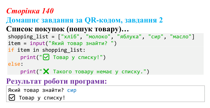 Відповідь до домашнього завдання 2 (с. 140) з інформатики для 9 класу, Тріщук 2026: Пошук у списках. Максимум/мінімум, умови