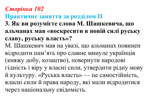 Відповідь: практичне заняття за розділом II, джерело, завдання 3 (с. 102) з історії України для 9 класу, Галімов 2026