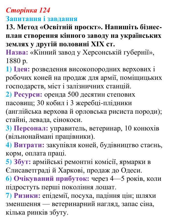 Відповідь до завдання 13 § 17 (с. 124) з історії України для 9 класу, Галімов 2026: Модернізація промисловості...