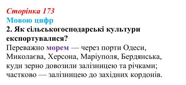 Сторінка 173, питання 4 Відповідь до питання 4 на с. 173 (§ 23) з історії України для 9 класу, Хлібовська 2026: Економічний розвиток українських...