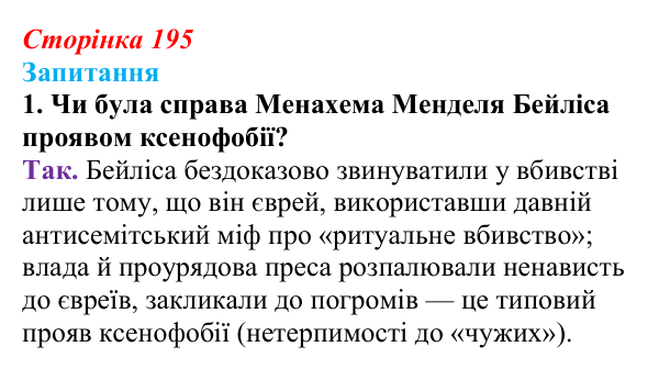 Відповідь до завдання 1 § 27 (с. 195) з історії України для 9 класу, Хлібовська 2026: Український політичний...
