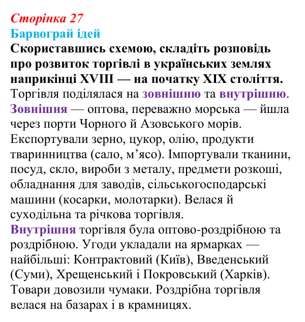 Сторінка 27, питання 2 Відповідь до питання 2 на с. 27 (§ 3) з історії України для 9 класу, Хлібовська 2026: Соціально-економічний розвиток