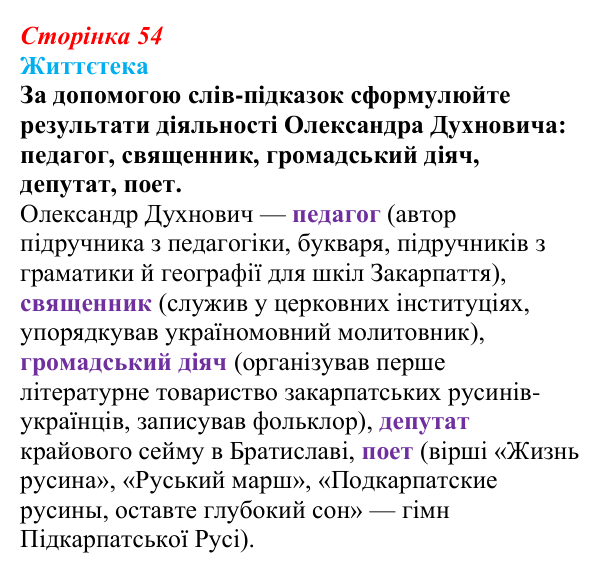 Сторінка 54, питання 1 Відповідь до питання 1 на с. 54 (§ 7) з історії України для 9 класу, Хлібовська 2026: Початки українського національного...