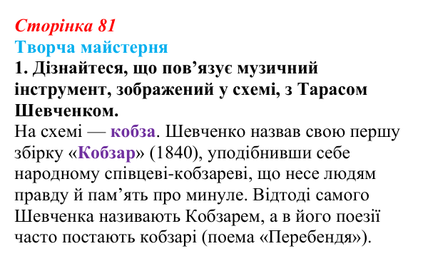 Сторінка 81, питання 2 Відповідь до питання 2 на с. 81 (§ 10) з історії України для 9 класу, Хлібовська 2026: Література. Театральне й музичне...