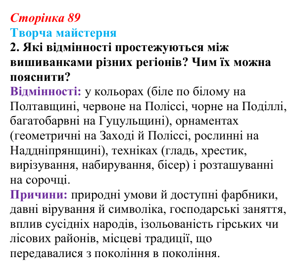 Сторінка 89, питання 2 Відповідь до питання 2 на с. 89 (§ 11) з історії України для 9 класу, Хлібовська 2026: Розвиток образотворчого мистецтва
