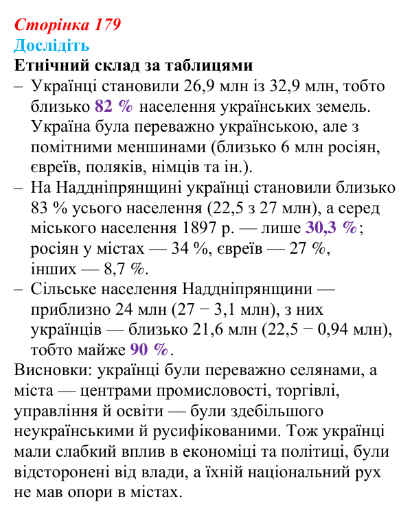 Відповідь до завдання «Дослідіть» § 27–28 (с. 179) з історії України для 9 класу, Пометун 2026: Особливості...