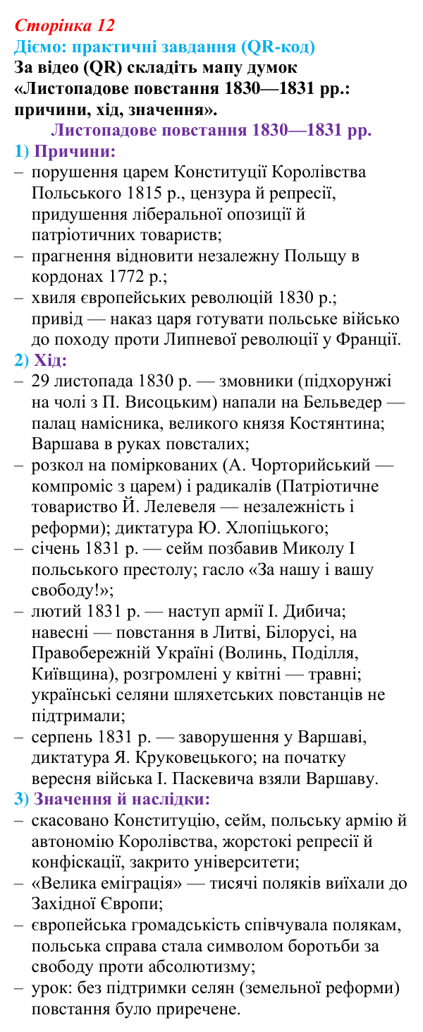 Відповідь до питання 2 на с. 12 (§ 43) з інтегрованого курсу історії для 9 класу, Щупак 2026 ч.2: Національне питання...